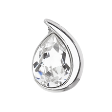Stříbrný přívěsek s krystalem Swarovski bílá slza 34233.1