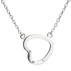 Stříbrný náhrdelník s krystaly Swarovski bílé srdce 32051.1