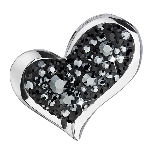Stříbrný přívěsek s krystaly Swarovski černé srdce 34184.5