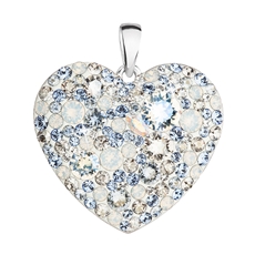 Stříbrný přívěsek s krystaly Swarovski modré srdce 34243.3 light sapphire