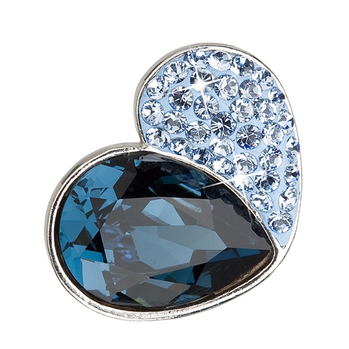 Stříbrný přívěsek s krystaly modré srdce 34161.3 montana