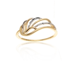 Prsten ze žlutého zlata andělské křídlo PR0356F + DÁREK ZDARMA