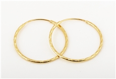 Dámské náušnice kruhy ze žlutého zlata 28,5 mm NA0613F + DÁREK ZDARMA