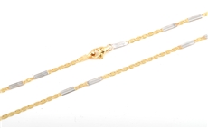 Zlatý náhrdelník ze žlutého a bílého zlata 50cm ZLNAH030F + DÁREK ZDARMA