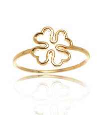 Dámský prsten ze žlutého zlata čtyřlístek PR0364F + DÁREK ZDARMA