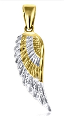Zlatý přívěšek andělské křídlo ZZ0695F + DÁREK ZDARMA