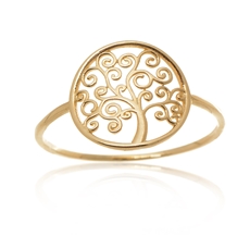 Prsten ze žlutého zlata strom života PR0398F + DÁREK ZDARMA