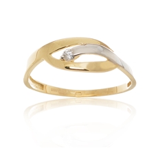Dámský zlatý prsten se zirkonem PR0408F + DÁREK ZDARMA