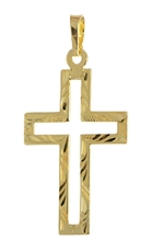 Stříbrný pozlacený přívěšek křížek STRZ0570F