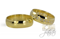 Snubní prsteny zlaté půlkulaté 0091 + DÁREK ZDARMA