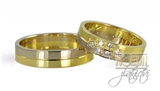 Snubní prsteny žlutobílé zlaté 1090 + DÁREK ZDARMA