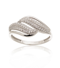 Dámský zlatý prsten s čirými zirkony PR0435F + DÁREK ZDARMA