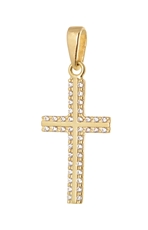 Přívěšek ze žlutého zlata kříž ZZ0736F + dárek zdarma