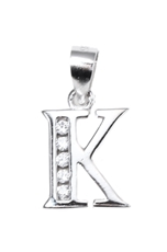 Stříbrný přívěšek písmeno K s čirými zirkony SVLP0705XH2BI0K