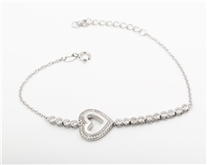 Dámský stříbrný náramek srdce se zirkony 16 až 20 cm AGB531/21 + dárek zdarma