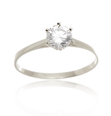 Dámský prsten z bílého zlata s čirým zirkonem PR0459F + DÁREK ZDARMA