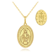 Stříbrný pozlacený náhrdelník s madonkou JMAS0115GN45
