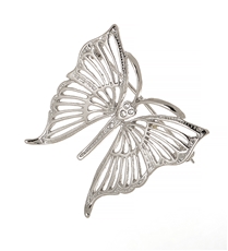 Stříbrná brož motýl s čirými zirkony strb014F + dárek zdarma
