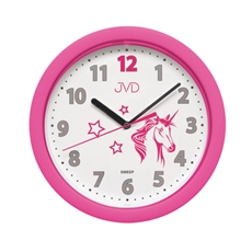 Dívčí nástěnné hodiny JVD s jednorožcem HP612.D7