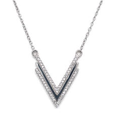 Stříbrný náhrdelník se zirkony bílý 12038.1 crystal