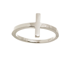 Dámský stříbrný prsten s křížkem STRP0349F