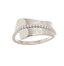 Dámský stříbrný prsten s čirými zirkony STRP0357F