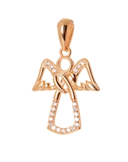 Stříbrný přívěšek anděl pozlacený růžovým zlatem STRZ0743F