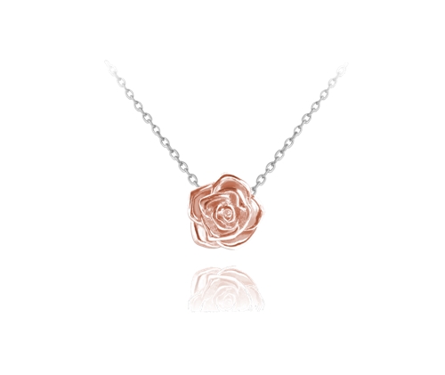 Dámský stříbrný náhrdelník s růžičkou  JMAS5003BN45