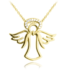 Stříbrný pozlacený náhrdelník anděl JMAN0157GN45