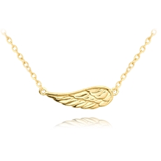 Stříbrný pozlacený náhrdelník s andělským křídlem JMAN0260GN45