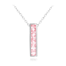 Stříbrný náhrdelník s růžovými zirkony JMAN0025PN45 