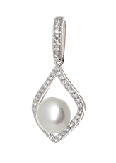 Stříbrný přívěšek s bílou perlou AGH427F