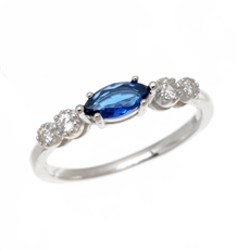 Dámský stříbrný prsten s modrým zirkonem STRP0383F