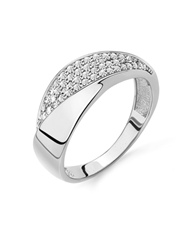 Dámský stříbrný prsten s čirými zirkony STRP0388F