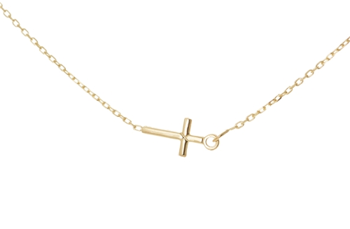 Dámský náhrdelník ze žlutého zlata s křížkem ZLNAH072F + DÁREK ZDARMA