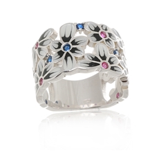 Luxusní stříbrný prsten zdobený smaltem STRP0396F + dárek zdarma