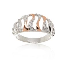 Stříbrný prsten s čirými zirkony STRP0407F + dárek zdarma