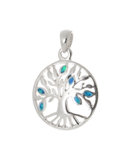 Stříbrný přívěšek strom života s modrými opály STRZ0793F 