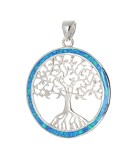 Stříbrný opálový přívěšek strom života STRZ0794F + dárek zdarma