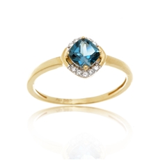 Zlatý prsten s topazem a diamanty L'amour Diamonds NR21878LBTY13 + dárek zdarma