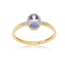 Zlatý prsten s tanzanitem a diamanty L'amour Diamonds RR46083TNZY13 + dárek zdarma