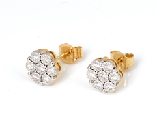 Zlaté náušnice pecičky s diamanty L'amour Diamonds JE4890Y + dárek zdarma
