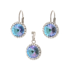 Stříbrna souprava s krystaly Swarovski magic topaz STRS0334F
