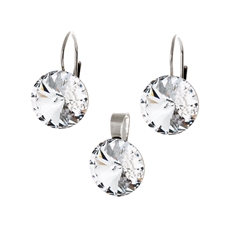 Stříbrna souprava s krystaly Swarovski rivole čiré STRS0336F