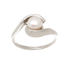 Stříbrný prsten s perlou STRP0420F