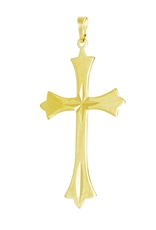 Stříbrný pozlacený přívěšek kříž STRZ0818F