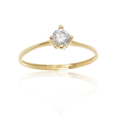 Dámský prsten ze žlutého zlata s čirým zirkonem PR0510F + DÁREK ZDARMA