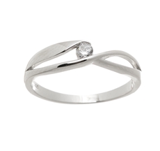 Dámský stříbrný prsten s čirým zirkonem STRP0423F