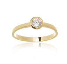 Dámský prsten ze žlutého zlata s čirým zirkonem PR0516F + DÁREK ZDARMA