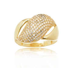 Dámský prsten ze žlutého zlata se zirkony PR0519F + DÁREK ZDARMA